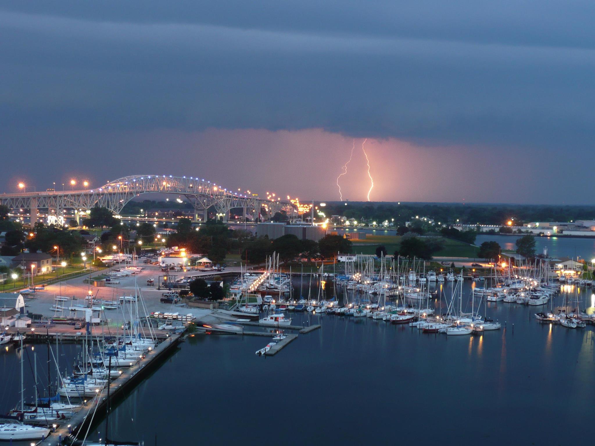 lightning over the yacht club